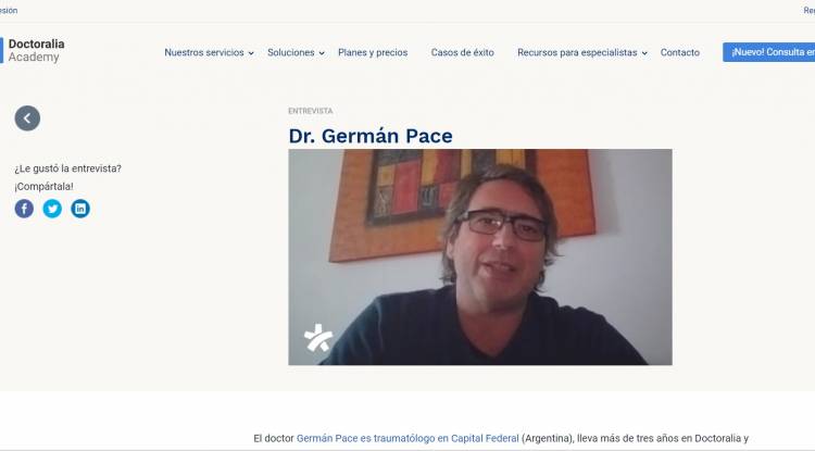 Entrevista con Doctoralia Doctor Germán Pace