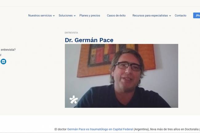 Entrevista con Doctoralia Doctor Germán Pace